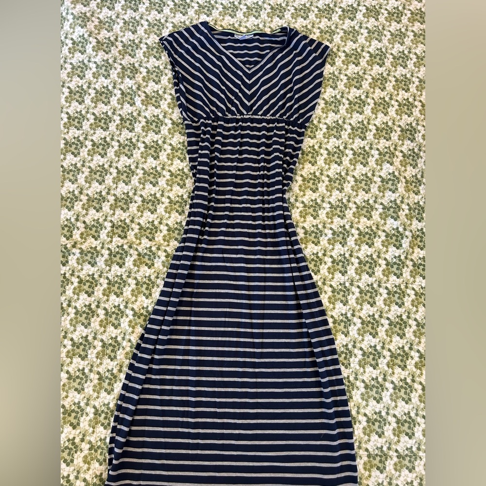 Blue striped maxi dress